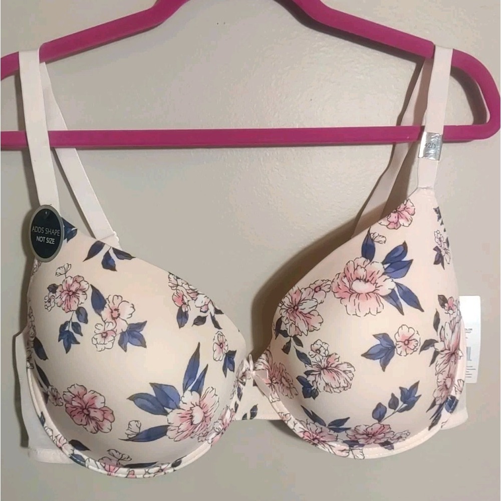 Delta Burke Pink Floral Padded Add Shape‎ Not Size Bra Size 42D